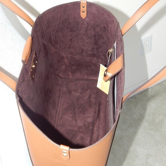 MICHAEL KORS KARLIE Monogram Center Stripes Studs Brown Multi Large Tote Bag NWT - Picture 10 of 12